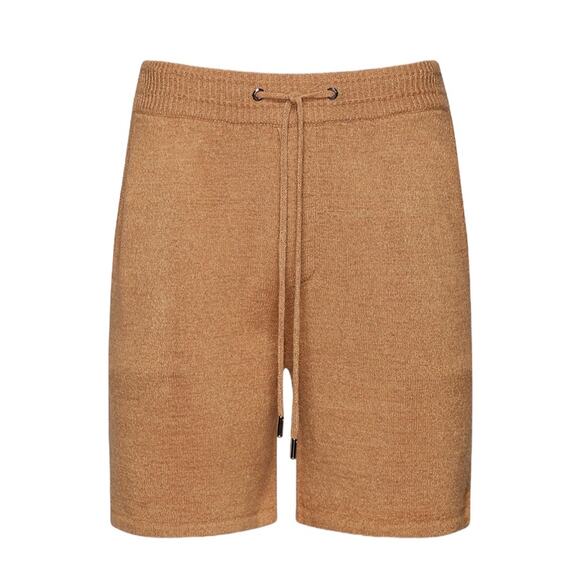 Ser.O.Ya Men's Unisex Brown Hansen Knit Ribbed Drawstring Shorts Size Small NWT - Picture 1 of 11